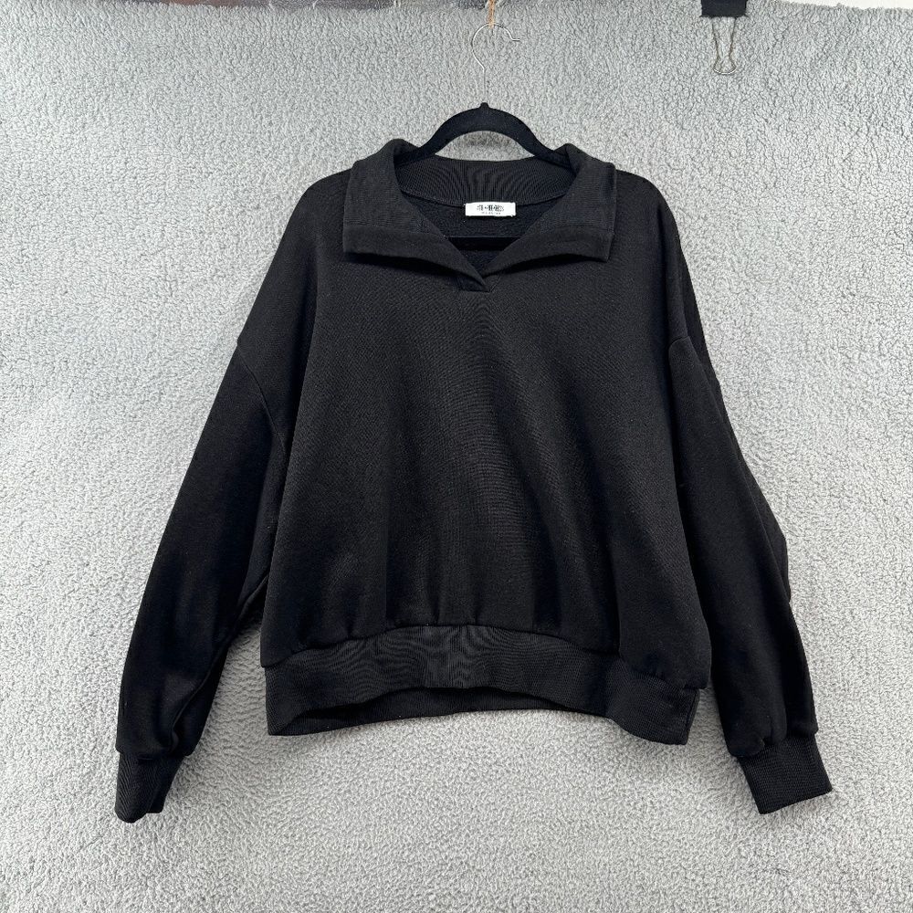 4th & Reckless Oversized Polo Sweatshirt Pullover size Extra Large